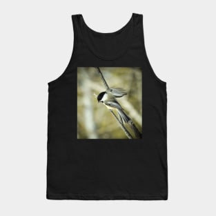 Vintage style photograph of a chickadee Tank Top